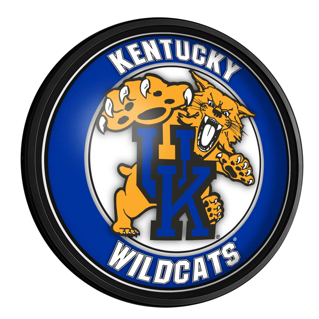 Kentucky Wildcats: Mascot - Round Slimline Lighted Wall Sign - The Fan-Brand