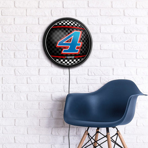 Kevin Harvick: Checkered Flag - Round Slimline Lighted Wall Sign - The Fan-Brand