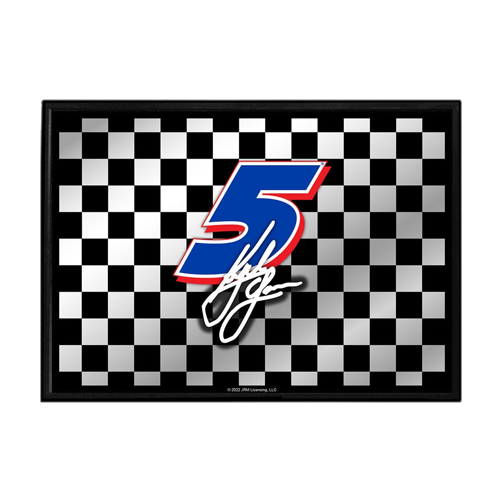 Kyle Larson: Checkered Flag - Framed Mirrored Wall Sign - The Fan-Brand