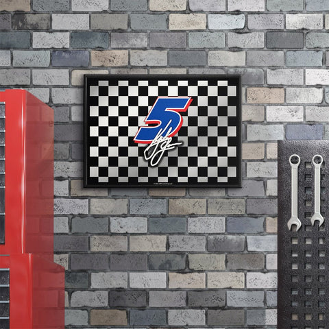 Kyle Larson: Checkered Flag - Framed Mirrored Wall Sign - The Fan-Brand