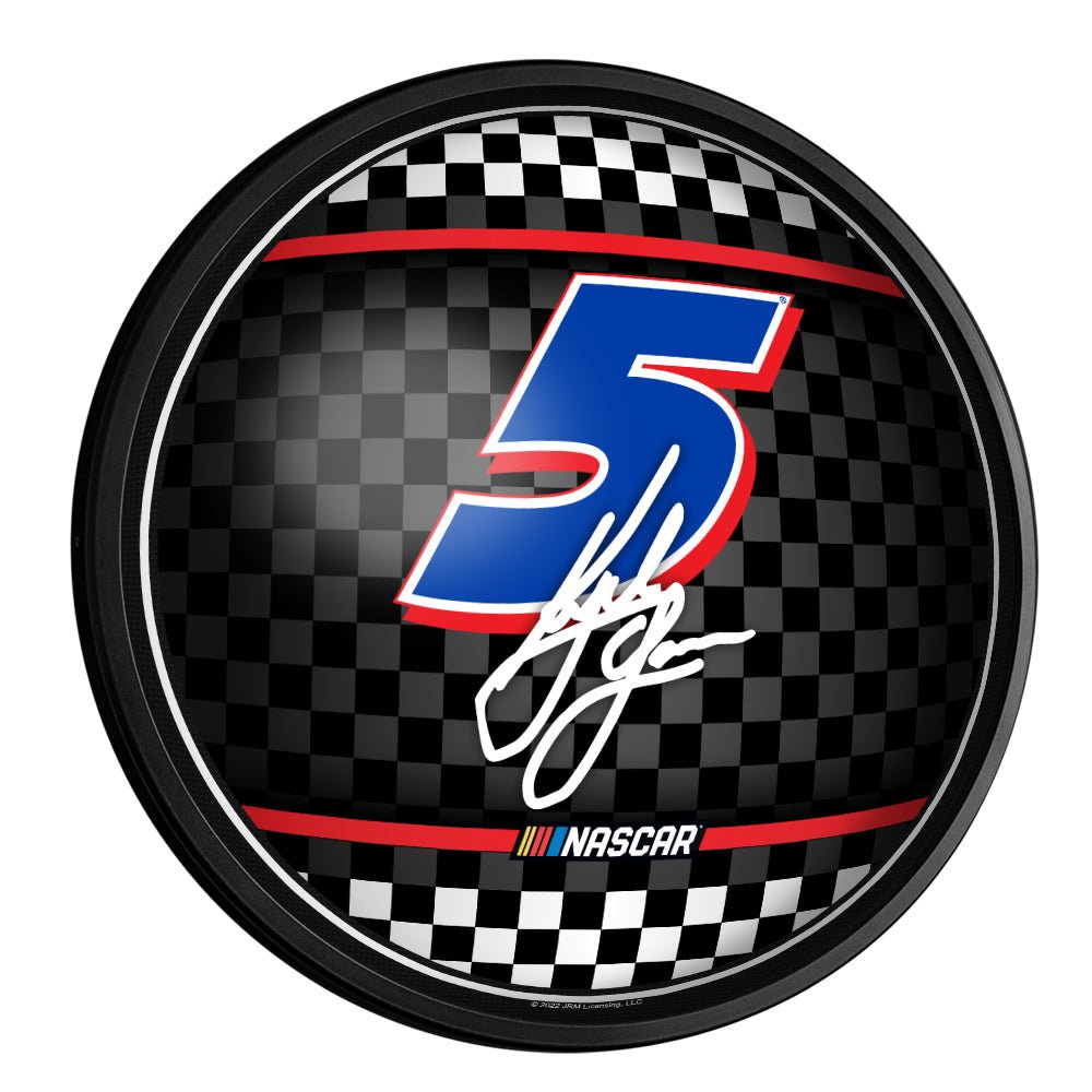 Kyle Larson: Round Slimline Lighted Wall Sign - The Fan-Brand