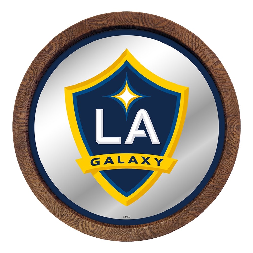 LA Galaxy: Barrel Top Framed Mirror Mirrored Wall Sign - The Fan-Brand