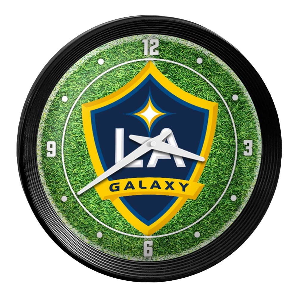 LA Galaxy: Pitch - Ribbed Frame Wall Clock - The Fan-Brand