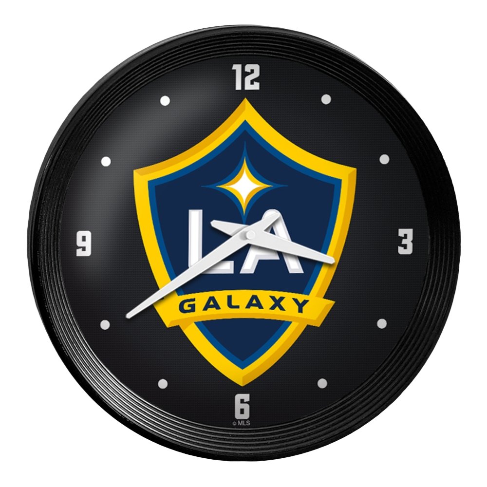 LA Galaxy: Ribbed Frame Wall Clock - The Fan-Brand