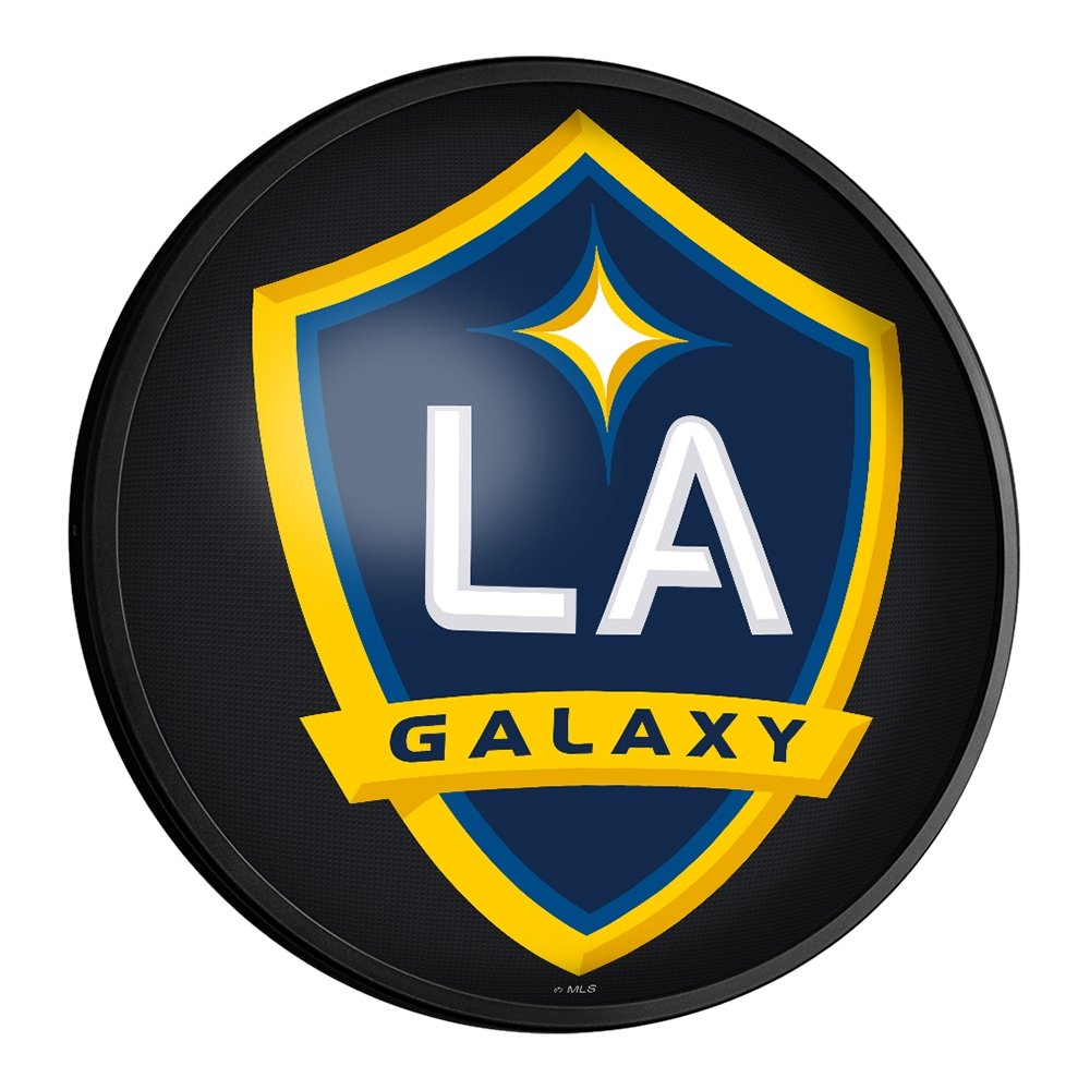 LA Galaxy: Round Slimline Lighted Wall Sign - The Fan-Brand