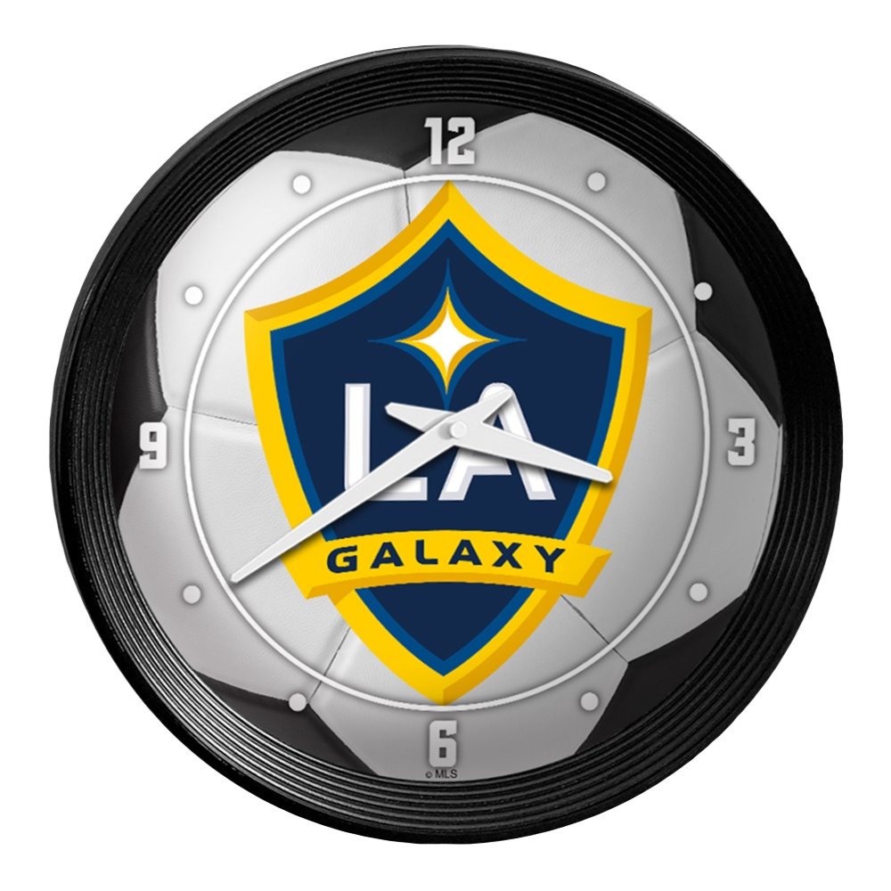 LA Galaxy: Soccer Ball - Ribbed Frame Wall Clock - The Fan-Brand