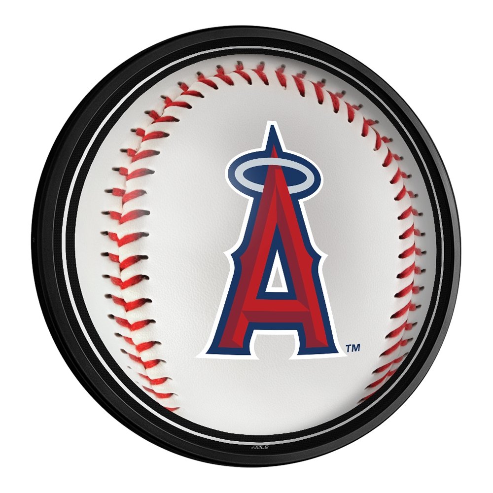 Los Angeles Angels: Baseball - Round Slimline Lighted Wall Sign - The Fan-Brand