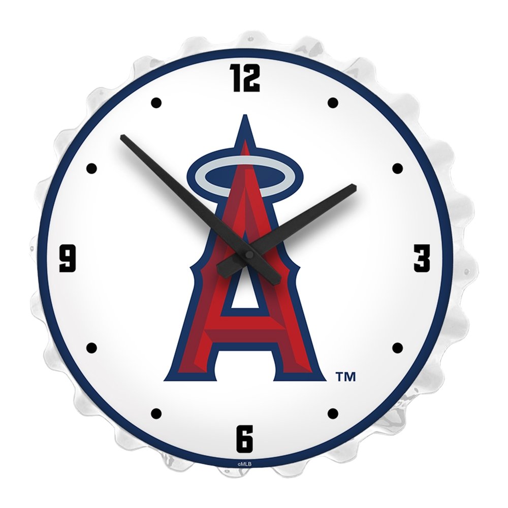Los Angeles Angels: Bottle Cap Lighted Wall Clock - The Fan-Brand