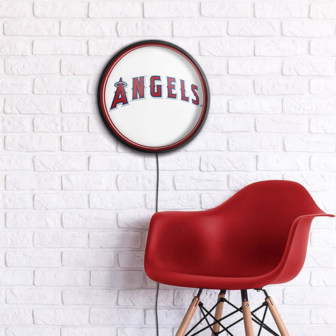Los Angeles Angels: Logo - Round Slimline Lighted Wall Sign - The Fan-Brand