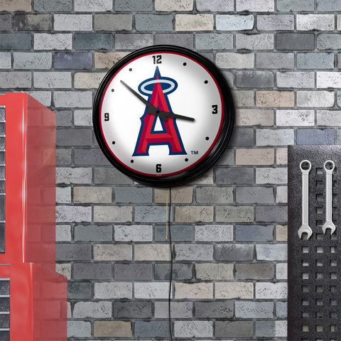 Los Angeles Angels: Retro Lighted Wall Clock - The Fan-Brand