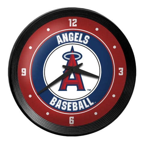 Los Angeles Angels: Ribbed Frame Wall Clock - The Fan-Brand