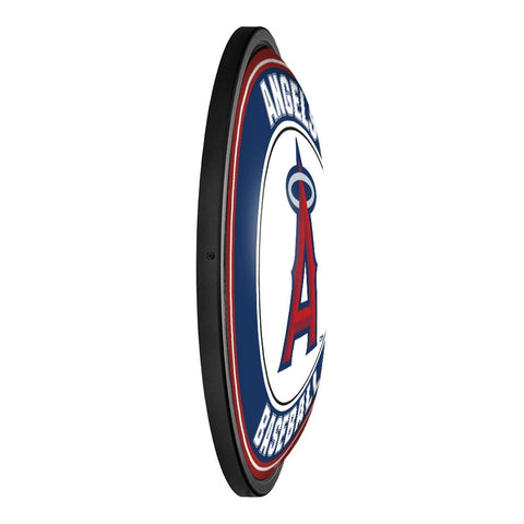 Los Angeles Angels: Round Slimline Lighted Wall Sign - The Fan-Brand