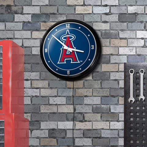 Los Angeles Angels: Wordmark - Retro Lighted Wall Clock - The Fan-Brand