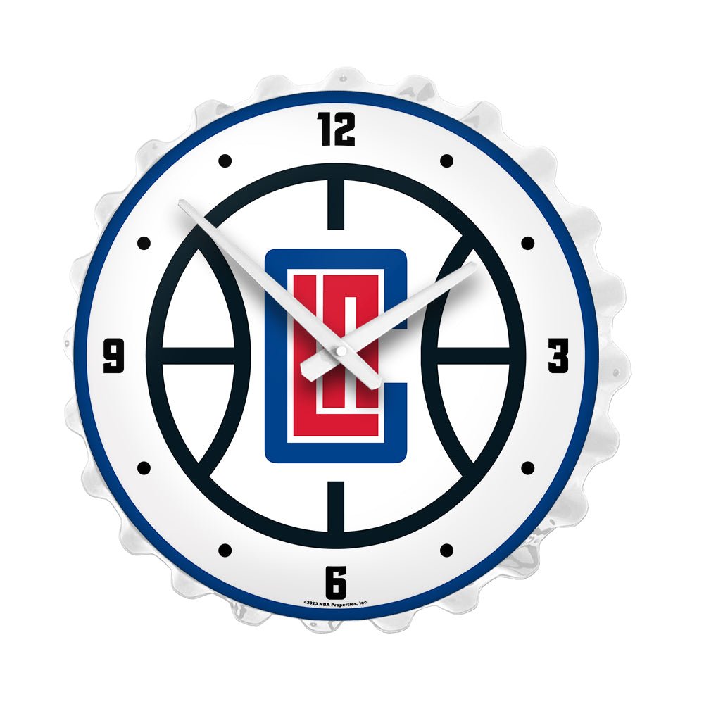 Los Angeles Clippers: Bottle Cap Lighted Wall Clock - The Fan-Brand