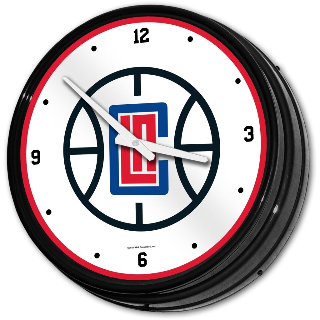 Los Angeles Clippers: Retro Lighted Wall Clock - The Fan-Brand