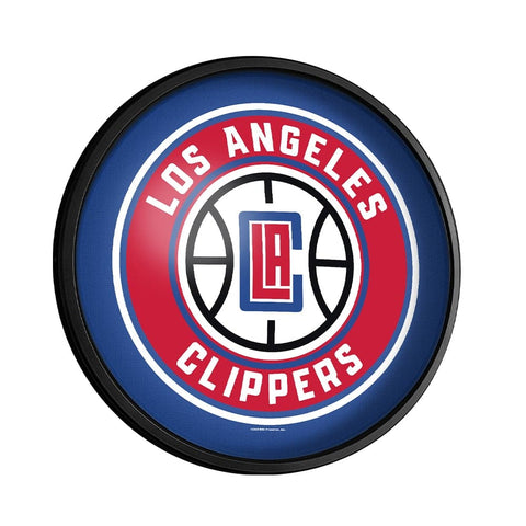 Los Angeles Clippers: Round Slimline Lighted Wall Sign - The Fan-Brand