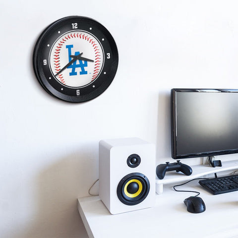 Los Angeles Dodgers: Baseball - Ribbed Frame Wall Clock - The Fan-Brand