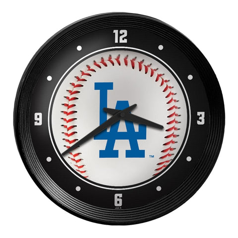 Los Angeles Dodgers: Baseball - Ribbed Frame Wall Clock - The Fan-Brand