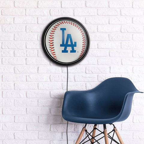 Los Angeles Dodgers: Baseball - Round Slimline Lighted Wall Sign - The Fan-Brand