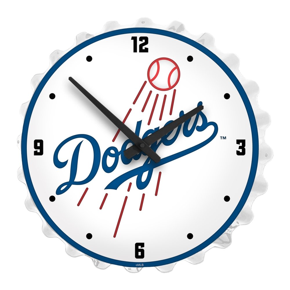 Los Angeles Dodgers: Bottle Cap Lighted Wall Clock - The Fan-Brand