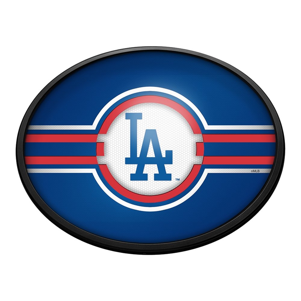 Los Angeles Dodgers: Logo - Oval Slimline Lighted Wall Sign - The Fan-Brand