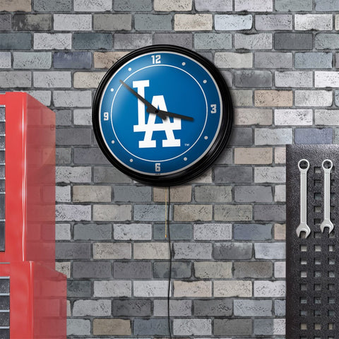 Los Angeles Dodgers: Logo - Retro Lighted Wall Clock - The Fan-Brand
