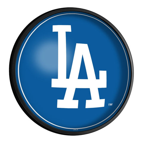 Los Angeles Dodgers: Logo - Round Slimline Lighted Wall Sign - The Fan-Brand