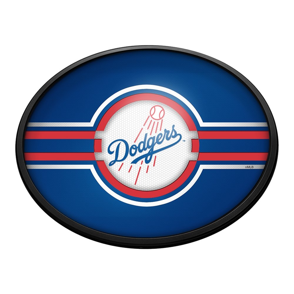 Los Angeles Dodgers: Oval Slimline Lighted Wall Sign - The Fan-Brand