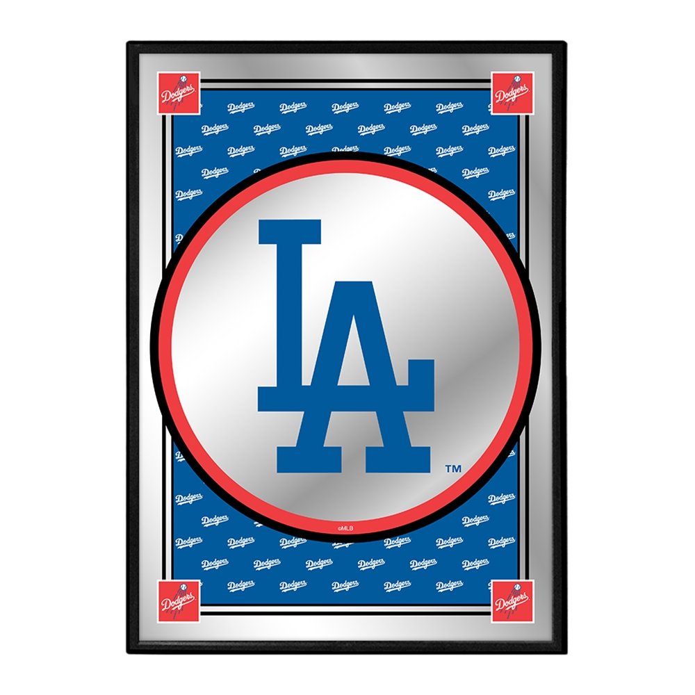 Los Angeles Dodgers: Vertical Team Spirit - Framed Mirrored Wall Sign - The Fan-Brand