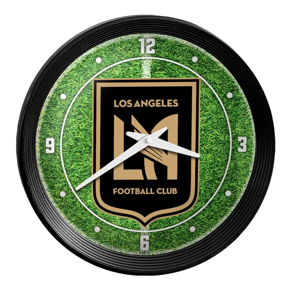 Los Angeles Football Club: Pitch - Ribbed Frame Wall Clock - The Fan-Brand