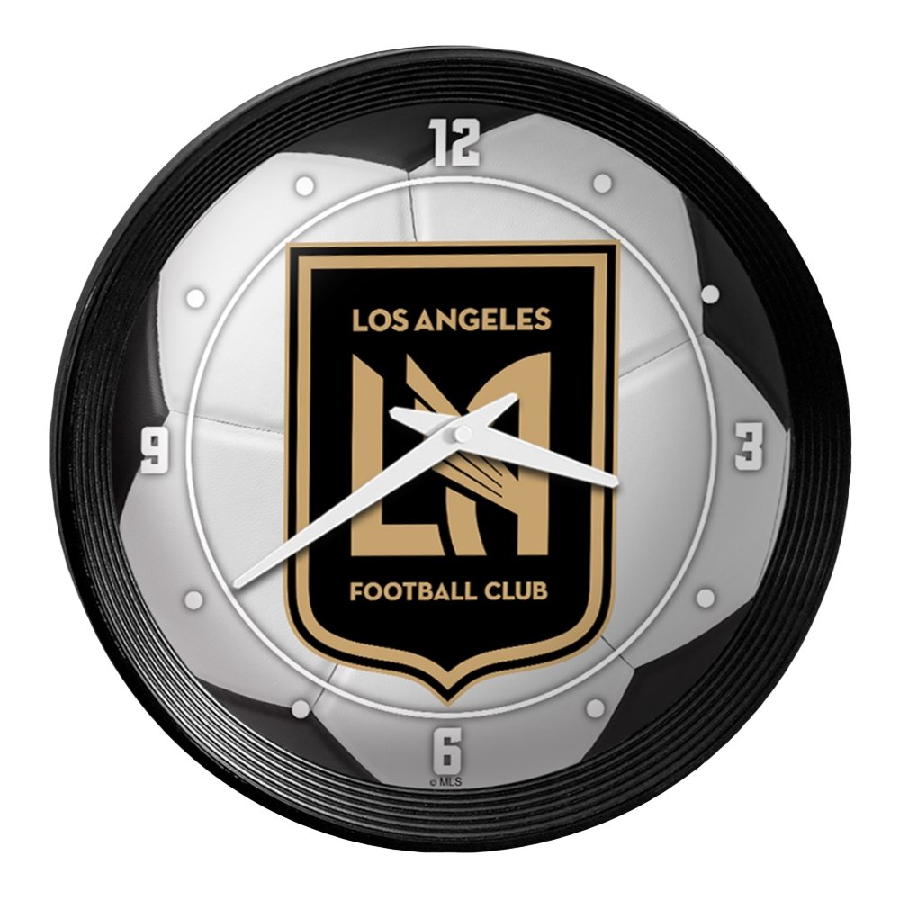Los Angeles Football Club: Soccer Ball - Ribbed Frame Wall Clock - The Fan-Brand