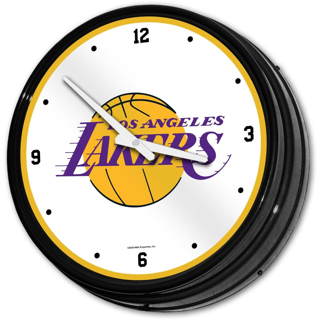 Los Angeles Lakers: Retro Lighted Wall Clock - The Fan-Brand