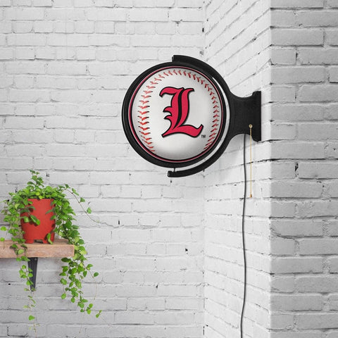 Louisville Cardinals: Baseball - Round Rotating Lighted Wall Sign - The Fan-Brand