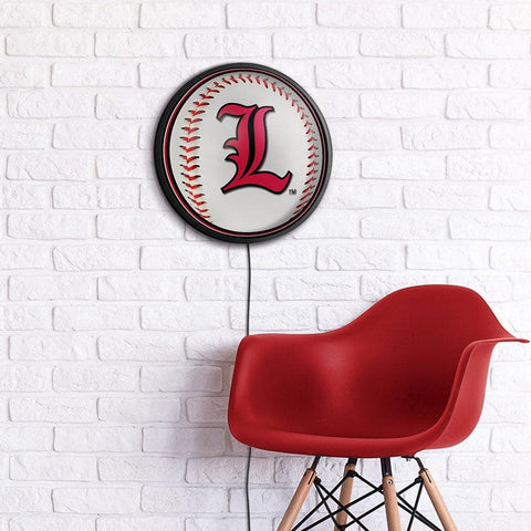 Louisville Cardinals: Baseball - Slimline Lighted Wall Sign - The Fan-Brand