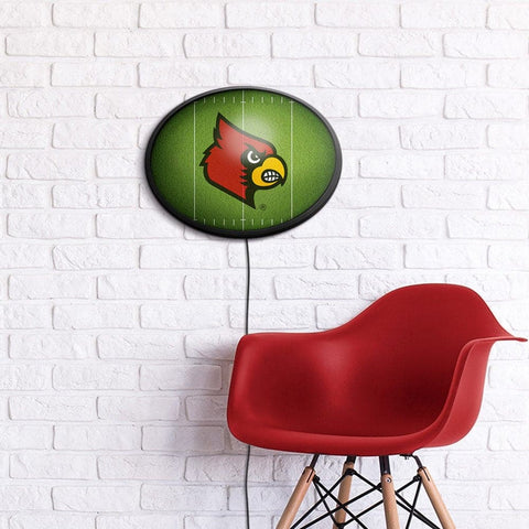 Louisville Cardinals: On the 50 - Oval Slimline Lighted Wall Sign - The Fan-Brand