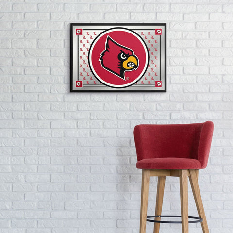 Louisville Cardinals: Team Spirit - Framed Mirrored Wall Sign - The Fan-Brand