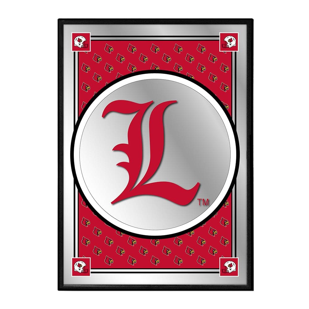 Louisville Cardinals: Team Spirit, L - Framed Mirrored Wall Sign - The Fan-Brand