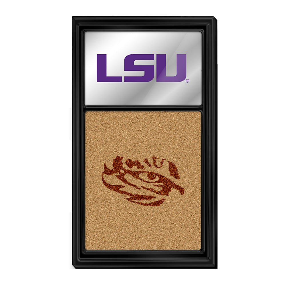 LSU Tigers: Dual Logo - Mirrored Cork Note Board - The Fan-Brand