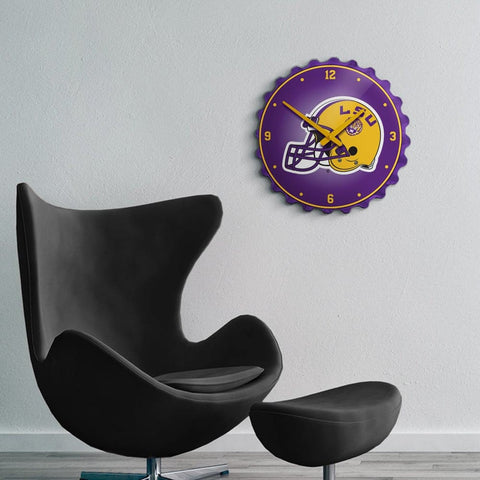 LSU Tigers: Helmet - Bottle Cap Wall Clock - The Fan-Brand