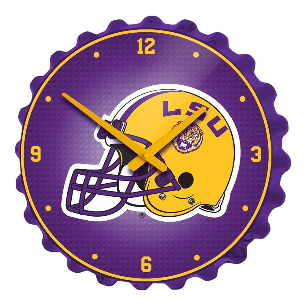 LSU Tigers: Helmet - Bottle Cap Wall Clock - The Fan-Brand