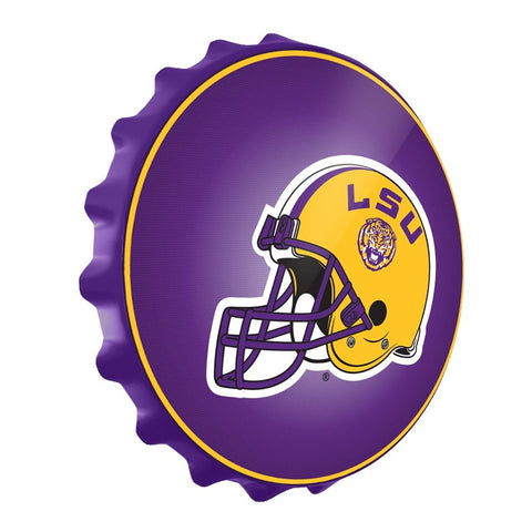 LSU Tigers: Helmet - Bottle Cap Wall Sign - The Fan-Brand
