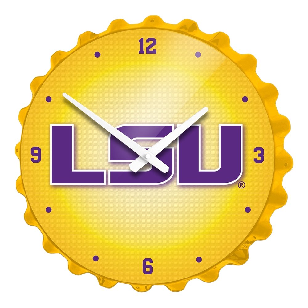 LSU Tigers: LSU - Bottle Cap Wall Clock - The Fan-Brand