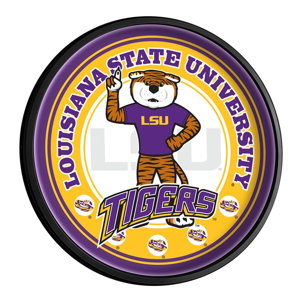 LSU Tigers: Mike The Tiger - Round Slimline Lighted Wall Sign - The Fan-Brand