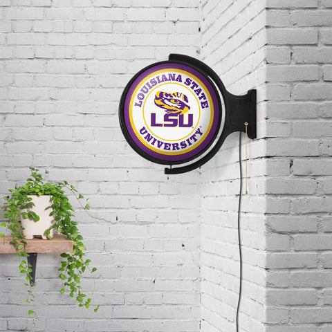 LSU Tigers: Original Round Double-Sided Rotating Lighted Wall Sign - The Fan-Brand