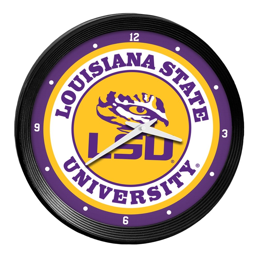 LSU Tigers: Ribbed Frame Wall Clock - The Fan-Brand