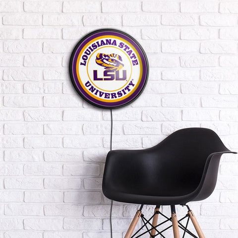 LSU Tigers: Round Slimline Lighted Wall Sign - The Fan-Brand