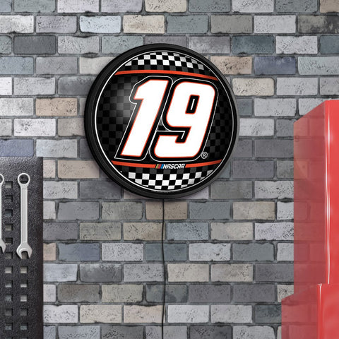 Martin Truex, Jr.: Checkered Flag - Round Slimline Lighted Wall Sign - The Fan-Brand