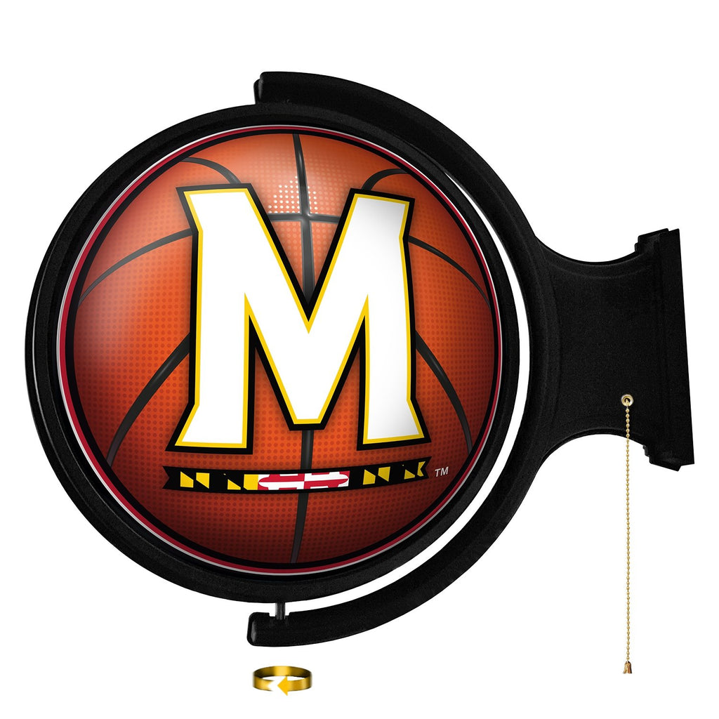 Maryland Terrapins: Basketball - Original Round Rotating Lighted Wall Sign - The Fan-Brand