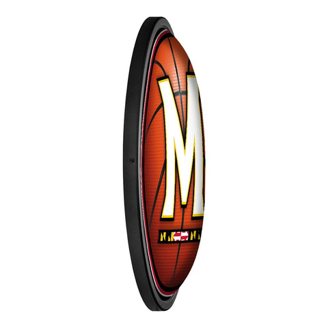 Maryland Terrapins: Basketball - Round Slimline Lighted Wall Sign - The Fan-Brand