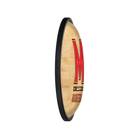 Maryland Terrapins: Hardwood - Oval Slimline Lighted Wall Sign - The Fan-Brand